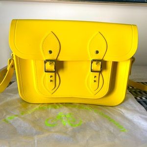 Melissa + Cambridge Satchel bright yellow messenger bag
